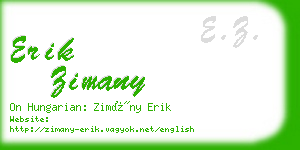 erik zimany business card